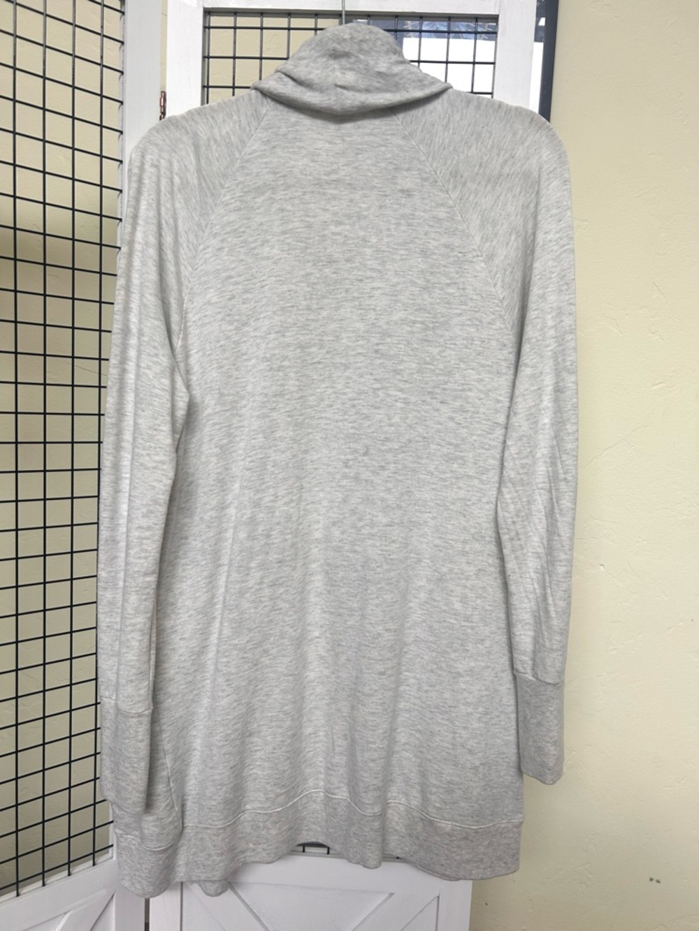 Athleta Light Heather Gray Draped Open-Front Cardigan - Picture 7 of 11